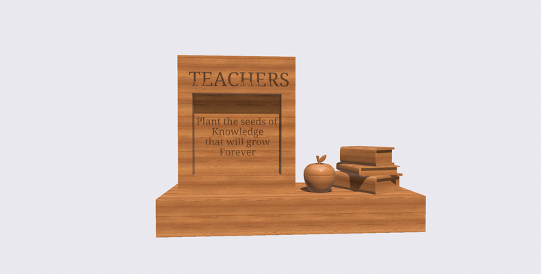 insegnanti placca regalo libri mela figurina motivazionale citazione libro insegnante grazie tavolo apprezzamento i regali personalizzato idea significativo pensoso giorno 3d print model - Mito3D