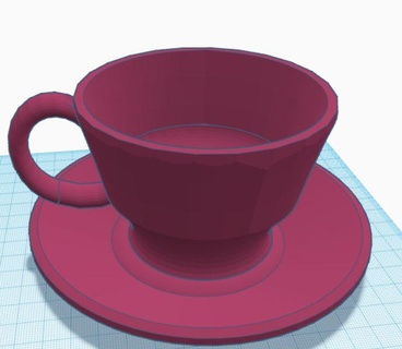 tazza tè piattino 3d print model - Mito3D