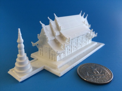 Teak Tempel wat Pfanne Asien Thailand Buddhist asiatisch 3d print model - Mito3D