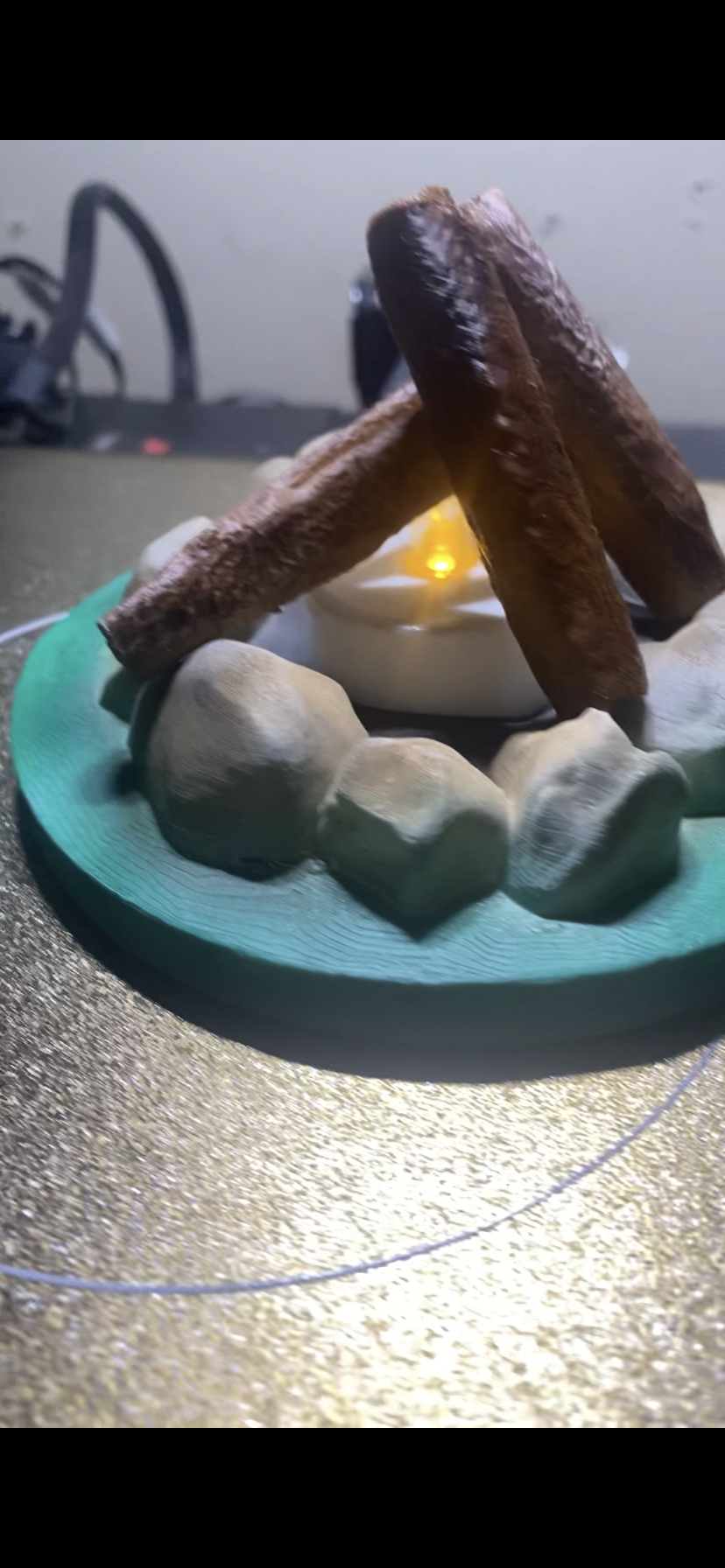 tealight kamp ateşi Sanat 3D print model - Mito3D