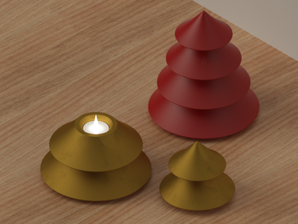 Teelicht Kerze Halter Unterstützung Zuhause Haus Dekoration Weihnachten Baum Santa claus 3d print model - Mito3D