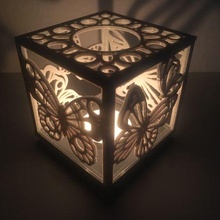 tealight holder - butterfly candle light shade shadow home decor decoration 3d print model - Mito3D