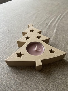 bougie chauffe plat titulaire soutien Noël arbre Accueil maison thé lumière étoile décoration 3d print model - Mito3D