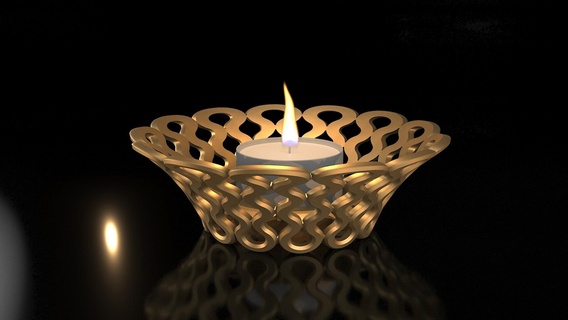 tealight holder soft lines lindes modern candle light spray print vases decor 3d print model - Mito3D