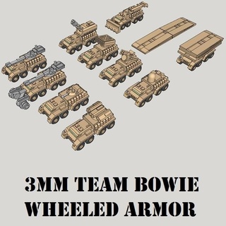 team bowie 3mm wheeled armor force Game sci-fi tabletop games dirtside strike legion 3d print model - Mito3D