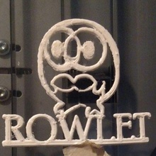 squadra Rowlet minimalista cartello 3d print model - Mito3D