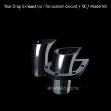 tear drop exhaust - custom diecast rc model kit tips tail pipes bezel 3d print model - Mito3D