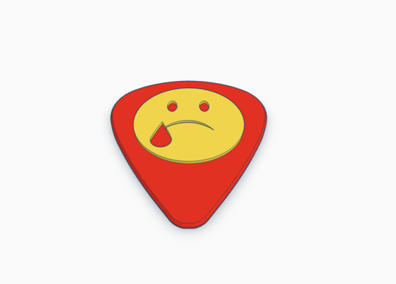 tear emoji guitar pick bass electric acoustic sadness instrument music rock classical pickcard band group collection card 3d print model - Mito3D