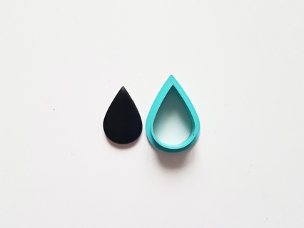 teardrop clay cutter set Jewelry polymer mini stud small geometric abstract pendant shape tear drop rain water droplet 3d print model - Mito3D