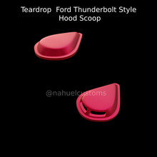 teardrop ford thunderbolt style hood scoop - model kit custom diecast rc slot scoops drag racing car 3d print model - Mito3D