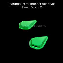 teardrop ford thunderbolt style hood scoop 2 - model kit custom diecast rc slot scoops drag racing car 3d print model - Mito3D