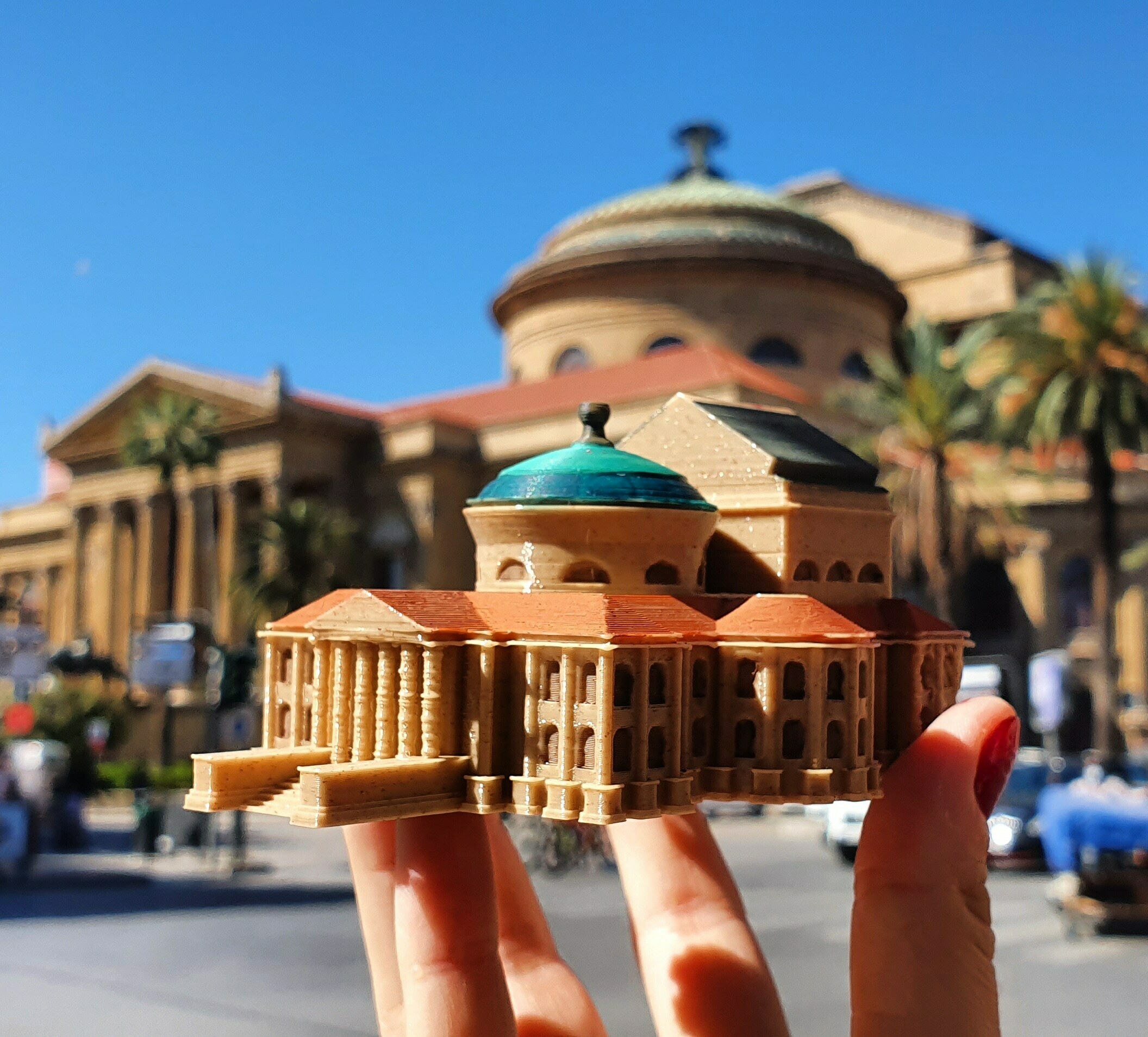 teatro palermo Sicília arquitetura construção cidade casa europeu monumento miniatura Itália italiano ópera marco arquiteto mini mundo miniworld3d 3D print model - Mito3D