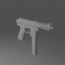 tec9 pistola lowpoly 3d print model - Mito3D