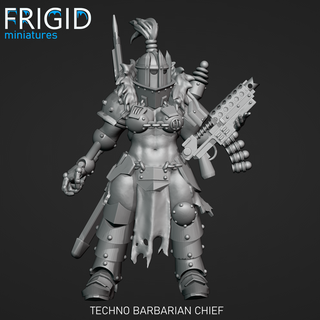 techno barbarian chief Game 42k 30k unification war thunder warrior chieftan 3d print model - Mito3D