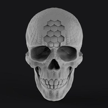 techno skull bones skelet hallowen hifi 3d print model - Mito3D
