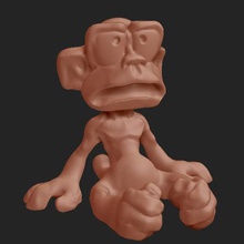 tecnoscimmiati maymun oyun mascotte scimmia heykel dur tecnoscimmiato oyuncak 3d print model - Mito3D