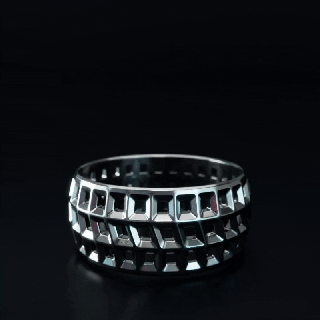 tectonique bague paramétrique géométrique bijoux sla résine impression parfait forme précision 3d print model - Mito3D