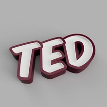 ted - led lamp nameled child name ornament light control gift modular glue home night 3d print model - Mito3D