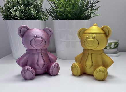 teddy bear - supports multimaterial ready love 3d print model - Mito3D