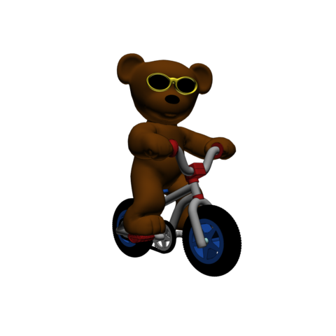 l'ours en peluche de bmx 6 couleurs divers figurine ours vélo 3D print model - Mito3D