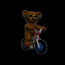 l'ours en peluche de bmx 6 couleurs divers figurine ours vélo 3d print model - Mito3D