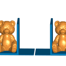 teddy bear bookends left animal book ends decor 3d print model - Mito3D