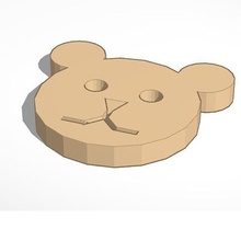 teddy bear button art 3d print model - Mito3D