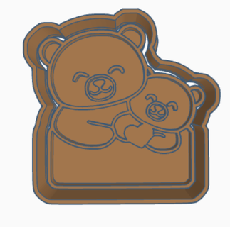 orsacchiotto orso biscotto taglierina vari foca mamma 3d print model - Mito3D