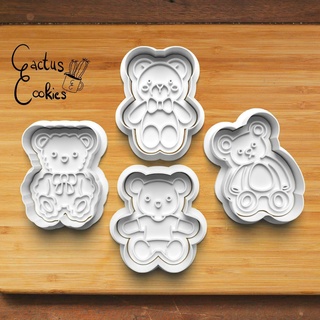teddy bear cookie cutter set 0521 3d print model - Mito3D