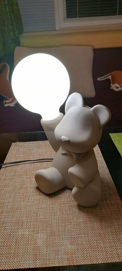 teddy bär schreibtisch lampe schlafzimmer büro zuhause haus kinder lampen spielzeug geschenk 3d print model - Mito3D