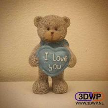 teddy bear figurine ''i love you'' 3d scan art scanner einscan einscan-s heart you meshmixer sculpture shining3d statue teddybear valentine valentines day scans replicas 3d print model - Mito3D
