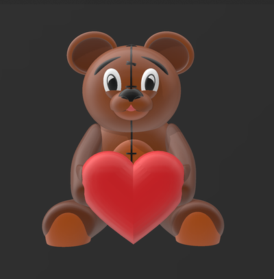 teddy bear heart toy gift valentine love 3d print model - Mito3D