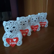 teddy bear love multilingual Kunst Geschenk valentines Tag 3d print model - Mito3D