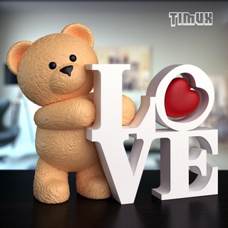 teddy bear love 3d print model - Mito3D
