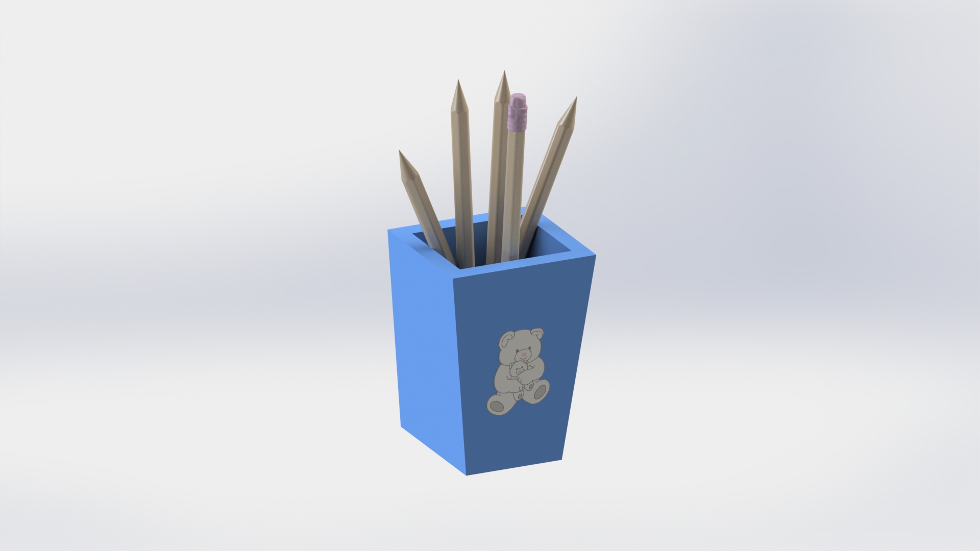 nounours ours crayon titulaire soutien vase Accueil maison stylo fleur 3D print model - Mito3D