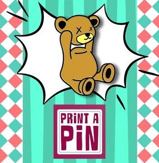 teddy bear pin brooch pins keychain fridge magnet hoop earing 3d print model - Mito3D