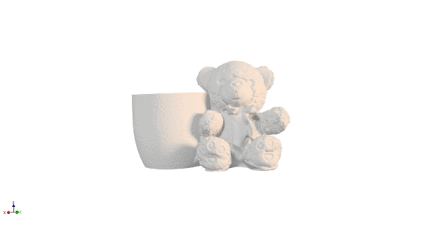 teddy bear pot desk organizer friend funny art animal cartoon cute planter office 3d print model - Mito3D