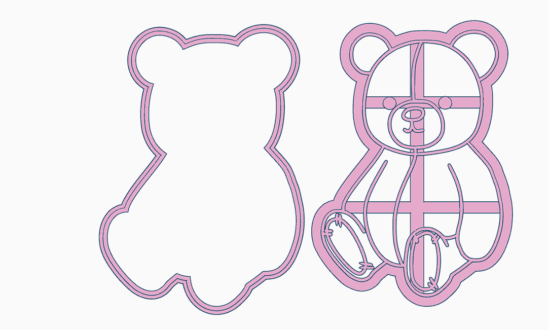 teddy bear cookie cutter cookies cutting stamp 3D print model - Mito3D