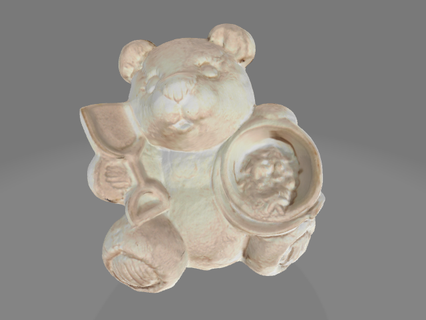 Urso pelúcia balde pá decoração 3d print model - Mito3D