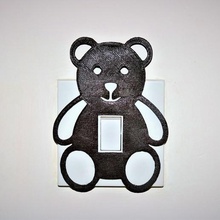 teddy lightswitch cover home party bedroom nursery kids decor decoration cute switch light 3d print model - Mito3D