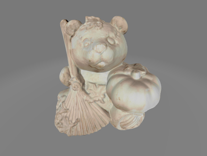 teddy pumpkin teddy pumpkin decoration bear  3d print model - Mito3D