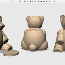 teddy banque art modèles l'épargne tirelire en forme de cochon petit animal 3dmodel 3d print model - Mito3D