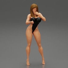 teen girl swimsuit poses swimming pool 3d print model