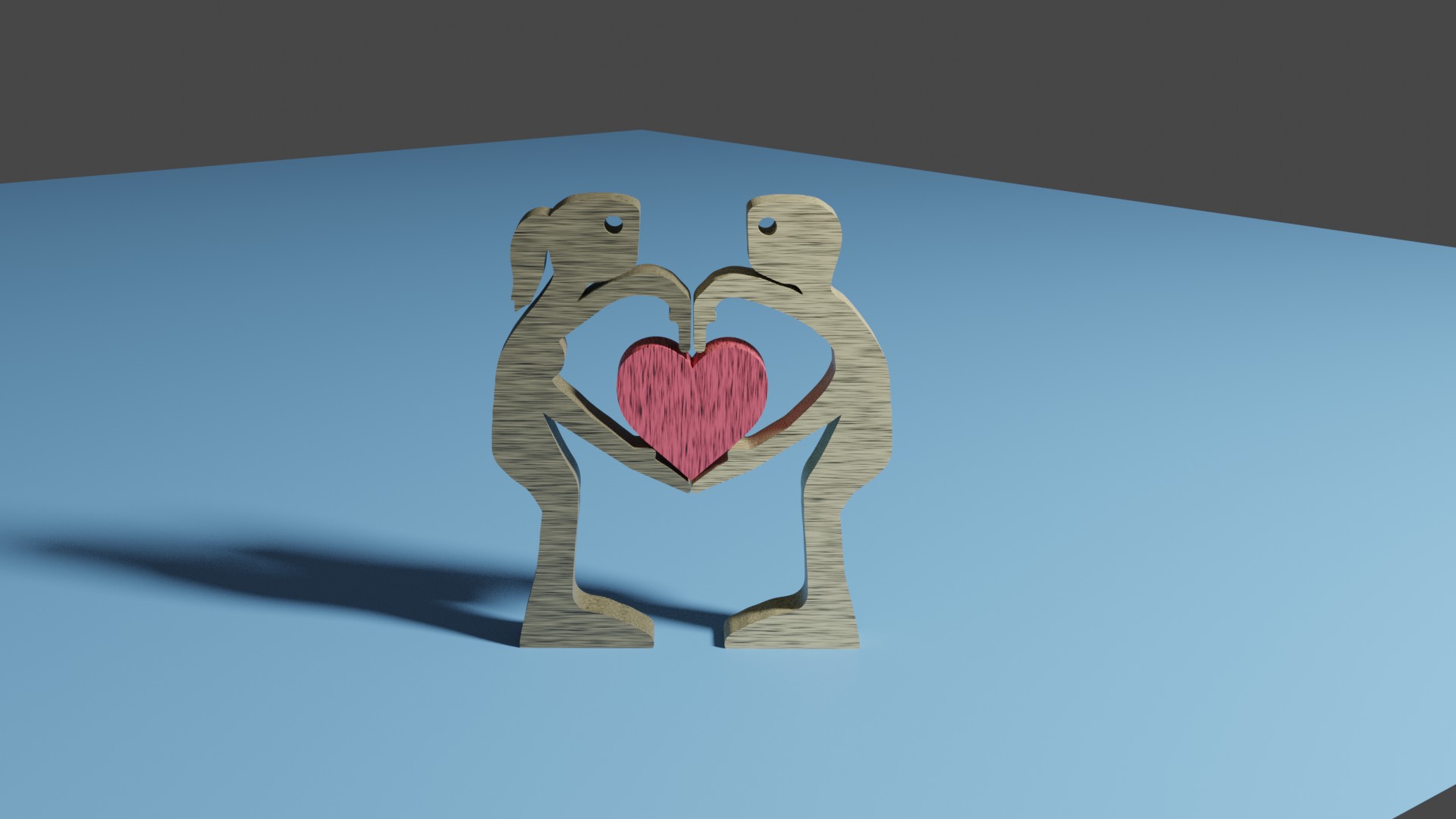teen love ornament valentines valentine gift couple wood support 3D print model - Mito3D