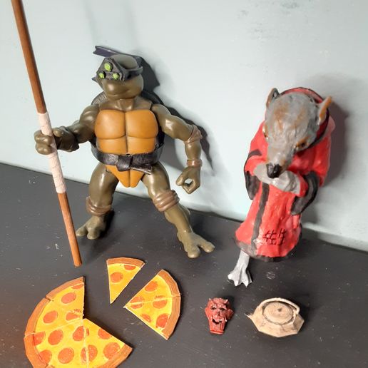 teenage mutant ninja turtles casey jones action figure accessory pack tmnt master splinter leonardo donatello raphael michelangelo accessories toys vigilante hockey mask sports equipment 3D print model - Mito3D