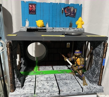 Teenager Mutant Ninja Schildkröten Diorama passt Detolf Kabinett tmnt Spielzeuge Super 7 abspielen einstellen 3d print model - Mito3D