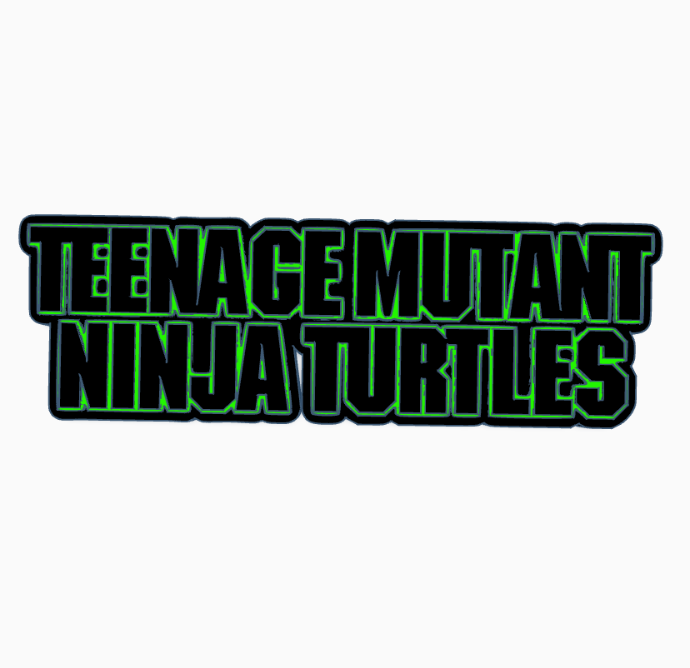 adolescent mutant ninja tortues film v3 logo afficher by maniacmancave3d tmnt 39 arriver 90s permanent neca camarades jeu jouets action figures homme cavernes 3D print model - Mito3D