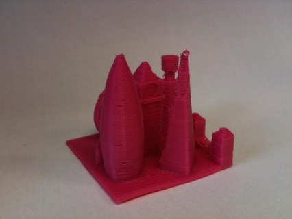 teeny tiny Londres 3d gros ben bt tour makerbot échelle cornichon œil tesson pont bâtiments structures 3d print model - Mito3D
