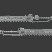 denti di terra gioco giocattoli accessori warhammer 40k space marine reliquia arma da mischia spada a catena 3d print model - Mito3D