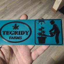 tegridy Bauernhöfe wachsen Zimmer Zeichen Cannabis Süd Park Gras Marihuana Topf Zuchtraum Tür Türschild Zelt Wachstum geil Sumpf Rasta 3d print model - Mito3D